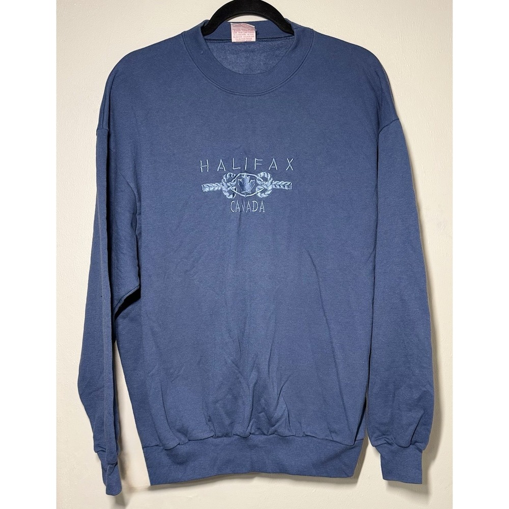 Vintage Halifax Canada Crewneck Sweatshirt Size XL Embroidered GGS Canada Made